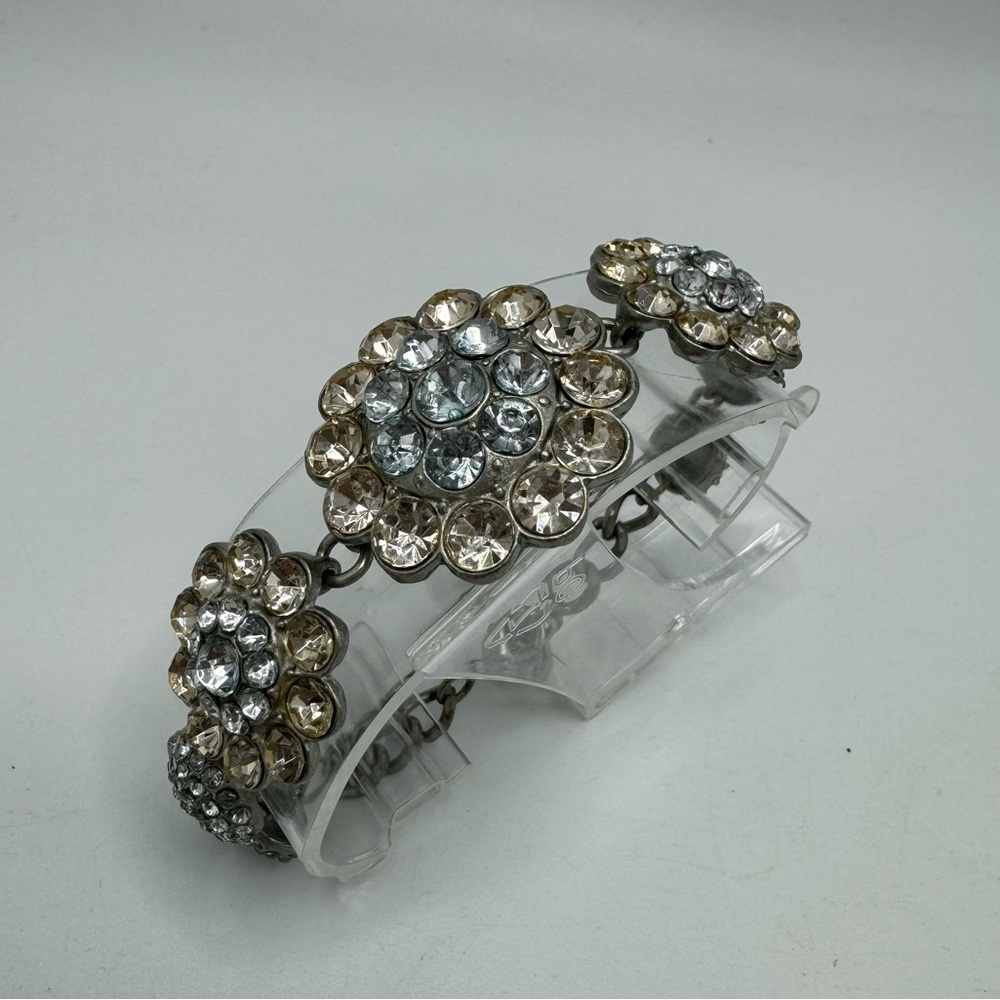 Abercrombie & Fitch Silver Tone Embellished Statement Bracelet Vintage chunky
